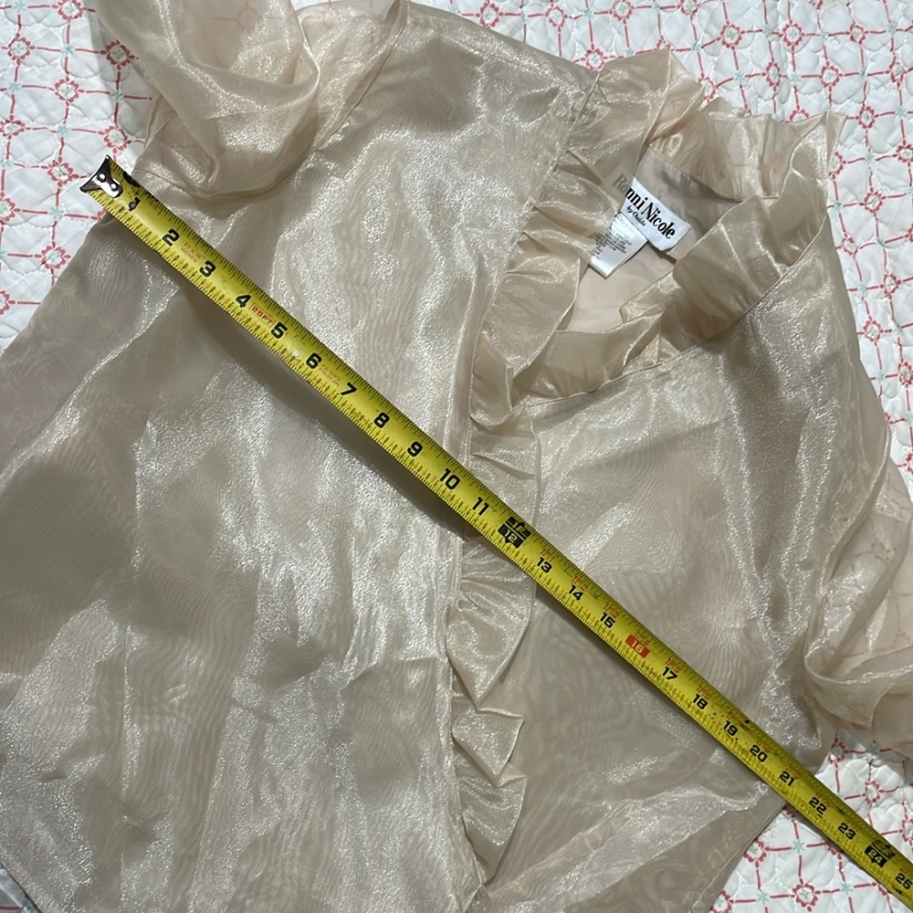 Vintage sheer  organza ruffled wrap top - Picture 7 of 7
